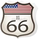 US Flag Route 66 Wall Decal