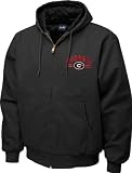 NCAA Men's Georgia Bulldogs Cumberland Hooded Full Zip Lined Workwear Jacket, Black, Large