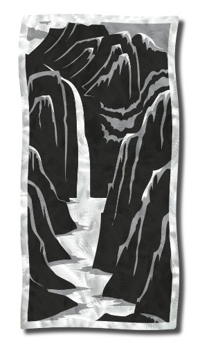 Mountain Falls Landscape Abstract Metal Wall 