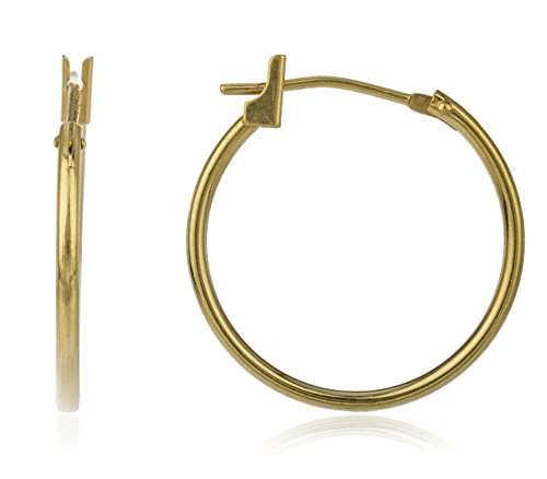14k Yellow Gold Basic Click Hoop Earrings