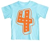 Superstar Fourth Birthday Aqua Blue T Shirt