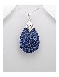 Sponge Coral Pendant Necklace In 92.5 Sterling Silver