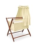 Badger Basket Company Tranquility Baby Bassinet Cherry Frame with Ecru Dots Bedding