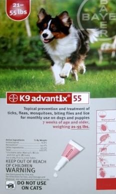 K9 Advantix Flea Control for Dogs 21-55 Pounds (6 Applications)