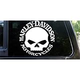 LARGE Harley skull with text die cut decal / sticker