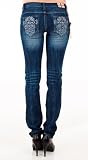 Machine Jeans DMP11712JS Crystal Cross Skinny Stretch Jeans - Medium Wash