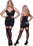 Plus Size Black Chemise Lingerie Set