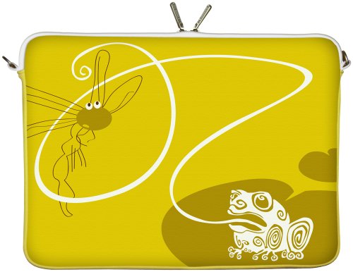 DIGITTRADE LS147-15 Frog King Designer Notebook Sleeve Housse Pour Ordinateur Portable 15,4″ jusqu’à 15,6″ (39,1 – 39,6 cm) Large Néoprène Pochette Sacoche