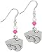 Kansas State Wildcats Pink Bicone Crystal Earrings