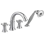 American Standard 7420.921.002 Portsmouth Deck-Mount Tub Filler with Personal Shower with Cross Handles, Polished Chrome