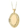 14K Yellow Gold 32 x 22 MM Oval Shaped Locket with Chain