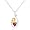 Heart Citrine & Trillion Garnet Pendant Necklace Sterling Silver