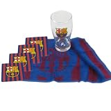 officiels du FC Barcelone mini bar mis pinte de bière en verre serviette et ensemble-cadeau de bière tapis