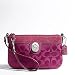 Coach Signature Peyton Capacity Wristlet Bag Clutch Wallet Fuchsia