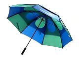 Gustbuster Pro Series 62 Umbrella Navy/Green Style 5 Rubber Handle