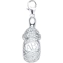 14K White Gold Diamond Baby Bottle Charm