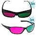 GTMax 3D Magenta/Green Glasses (2x Black cover style + 2x Basic round) for watching 3D Movies (Pirates of the Caribbean: On Stranger Tides / Tron: Legacy /The Lion King Trilogy /Beauty and the Beast ) and Playing Games on TV/Monitor Flat Screens.