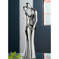 Gilde Sculpture Francis K�ssendes Paar (platin) 30448