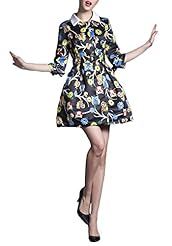 Polyester Animal Print Fall Above the Knee Short  Dress With a Sash 