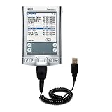 Coiled Power Hot Sync and Charge USB Data Cable w/ Tip Exchange for the PalmOne Tungsten E2 - Gomadic Brand