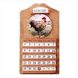 Wood Rooster Clock/calender