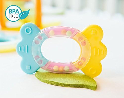 Eco Friendly BPA Free Baby Teether &amp; Rattle - Safe Baby Toy [Candy]