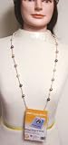 Ivory and Amber Beads Long Chain Perry Francois Necklace for Dual Use As Eye Glass Holder and Vertical Id Card Holder for Women