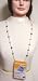 Ivory and Amber Beads Long Chain Perry Francois Necklace for Dual Use As Eye Glass Holder and Vertical Id Card Holder for Women Image