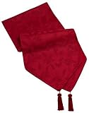 Lenox Holly Damask 90-Inch Runner, Red