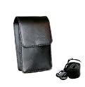 New Black Hard Leather case for PANASONIC LUMIX DMC-TZ7 TZ6 TZ5 TZ4, LZ10 LZ8 LS8,ZS3 ZS1,CANON PowerShot SX200 SX120 SX110 IS S90 D10 digital Camera.