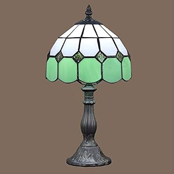 Ferand 8" Tiffany Table Lamp Glass Shade Bedroom Bedside ...