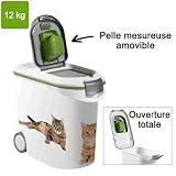 Curver - 187579 - Petlife - Conteneur à Croquettes - 12 kg - Version Chats - Vert / Blanc / Gris