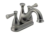 Delta Faucet 2540PT-240PT Lockwood Double-Handle Centerset Lavatory Faucet with Metal Pop-Up, Aged Pewter