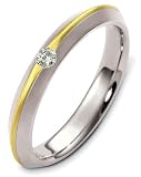4mm modern two-tone diamond wedding band ring (0.08cts diamonds 14K Gold)