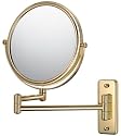 Wall Mount 5X to 1X Magnifying Mirror in Gold