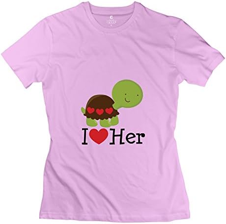 Fashion Love Her Turtle Dating Gift Woman's Short Sleeve T Shirts Pink Size M