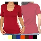American Apparel Baby Rib 1/2 Sleeve U-Neck Tee - Ships in 24 Hours!