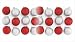 Glitter Red and Silver Christmas Tree Ornaments 24 Pc