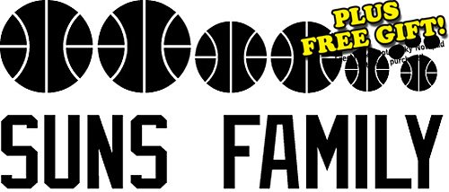 Suns Basketball Family Vinyl Wall / Car Decal Stickers + with Free Polka Dot Sticky Notepad