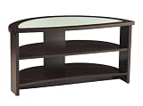 Espresso with Frosted Glass Top 42 Half Moon TV Stand with Glass