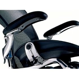 Herman Miller Aeron Home Office Chair Loaded - Polished Aluminum Frame - Leather Arms -... by Herman Miller Aeron Home Office Chair Loaded - Polished Aluminum Frame - Leather Arms - PostureFit - Grey Black Tuxedo Pellicle - Medium Size B