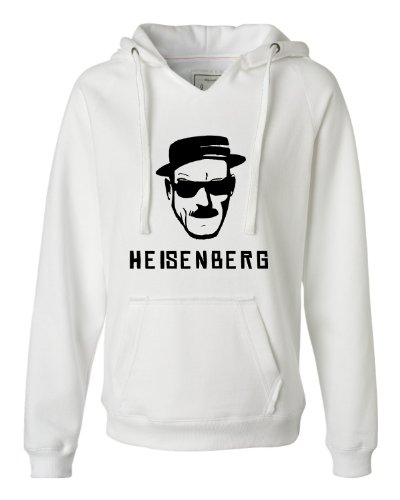 Medium White Womens Heisenberg Breaking Bad Inspired Deluxe Soft Fashion Hooded Sweatshirt Hoodie