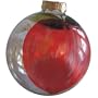 ArtisanStreet's Red Apple Ornament. Hand Painted Glass Ball Ornament. One of a Kind. Signed.
