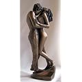 Passion Romantic Nude Bronze Lovers Figurine By O. Tupton - A Great Modern Ornament