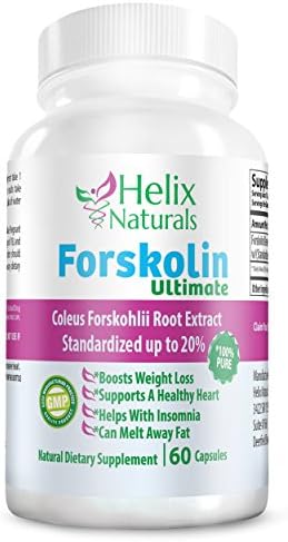 Forskolin 250mg Pure - 20% Standardized (60 Capsules) - Fat Burner Weight Loss & Carb Blocker Supplements with Appetite Suppressants To Make The Pounds Fly Off Leaving Only Toned Muscle & A Sexy Physique. Works Great with Calcium Ascorbate.