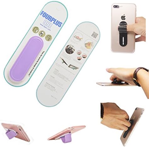 iHeartech 3-in-1 Phone Grip Stand Mount - MultiBand for Family Facetime, Catching Pokemon in iPhone 7, 6, 6 Plus - Car Vent Holder Safe Driving When Using GPS (Lavender Purple)