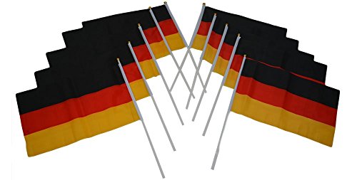Euro 2016 Fußball Hand winkt England Frankreich Deutschland Italien Spanien Flaggen | Party Spielzeug Tisch Flaggen | 10 Stück