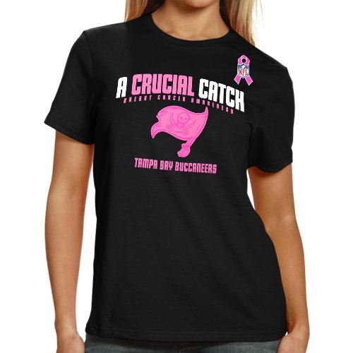 Reebok Tampa Bay Buccaneers Ladies The Crucial Catch Too T-Shirt - Black (Small)
