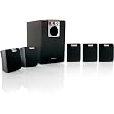 Nortek 5.1 Home Theatre Speaker System. Wood cased subwoofer with 5 satellite speakers.81 Watt RMS Output. Black