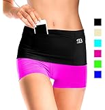 StashBandz&reg; Sports Travel Money Belt | Unisex Fitness Fanny & Waist Pack | Extra-wide High Quality Spandex | 4 Large Pockets | Fits all cell phones - iPhone6, 6S, 6+, 6S Plus, Note 1- 5 & Google Nexus 6 & Android Smartphones